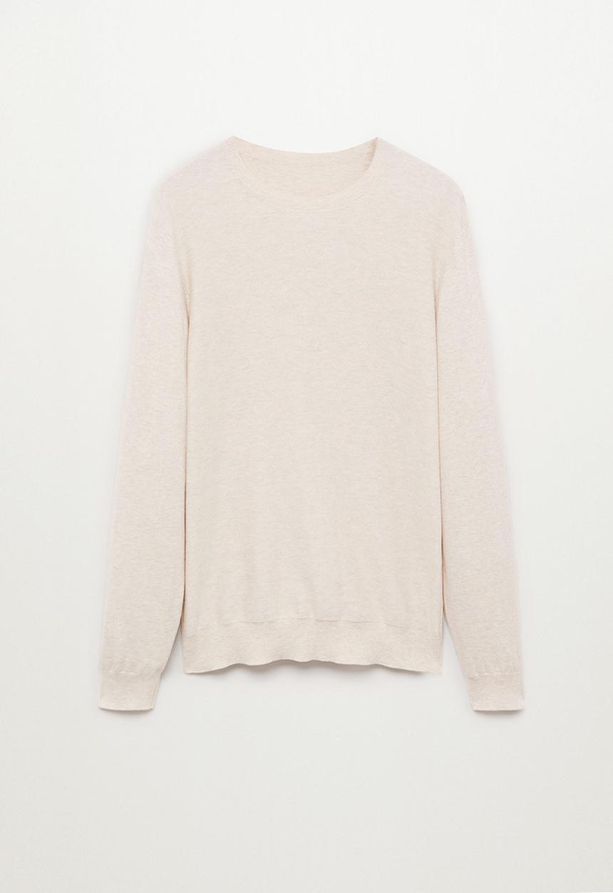 MANGO - Ten Cotton Cashmere-blend  sweater knitwear - beige