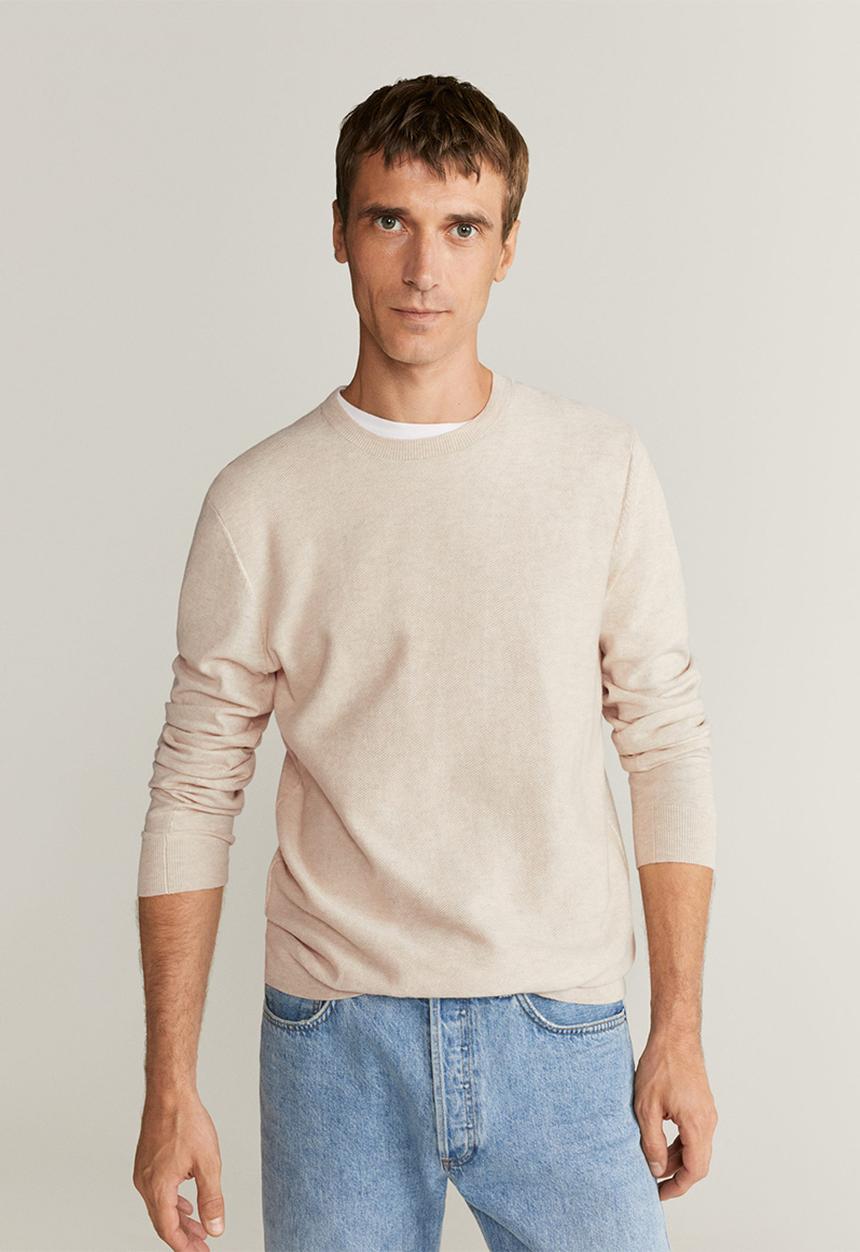MANGO - Ten Cotton Cashmere-blend  sweater knitwear - beige