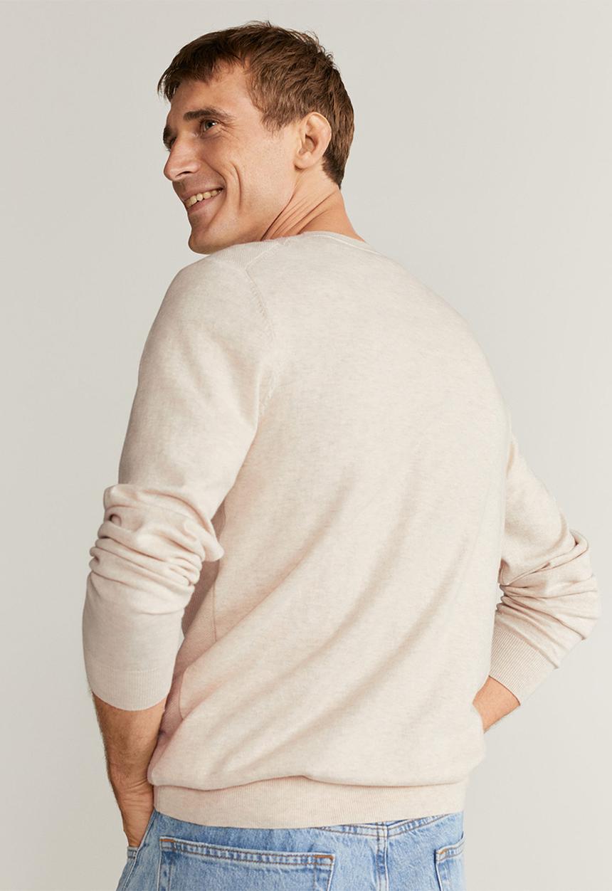 MANGO - Ten Cotton Cashmere-blend  sweater knitwear - beige