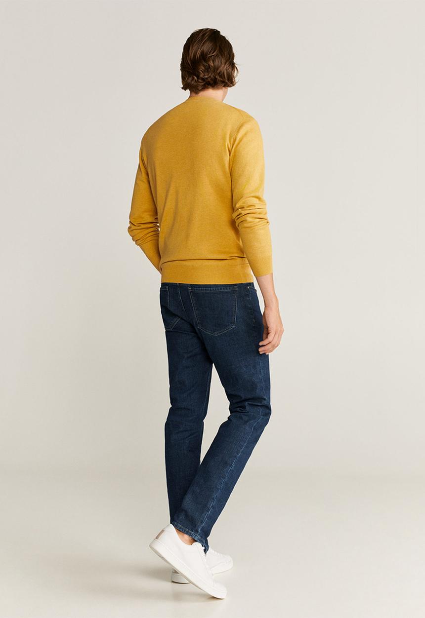 MANGO - Ten Cotton Cashmere-blend  sweater knitwear - mustard yellow