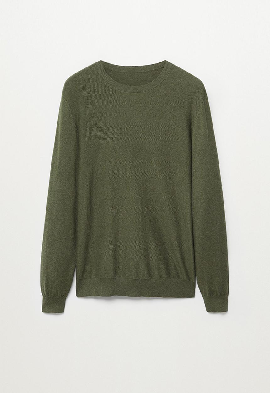 MANGO - Ten Cotton Cashmere-blend  sweater knitwear - green