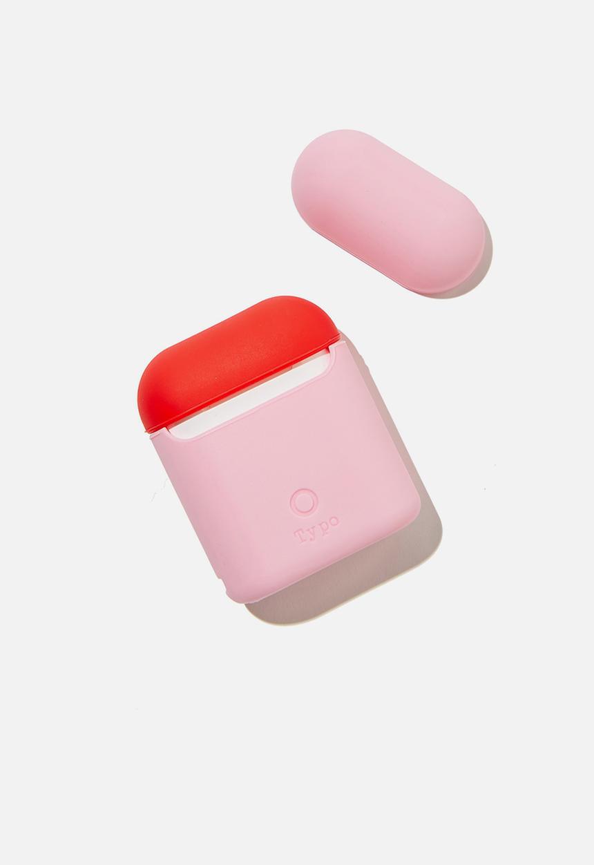 Typo - Ear bud sleeve - plastic pink & true red