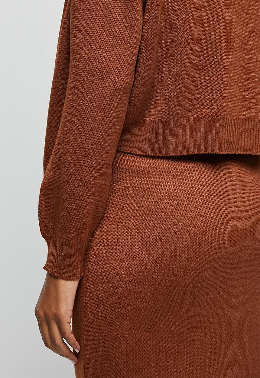 edit - Slash neck jumper - tobacco