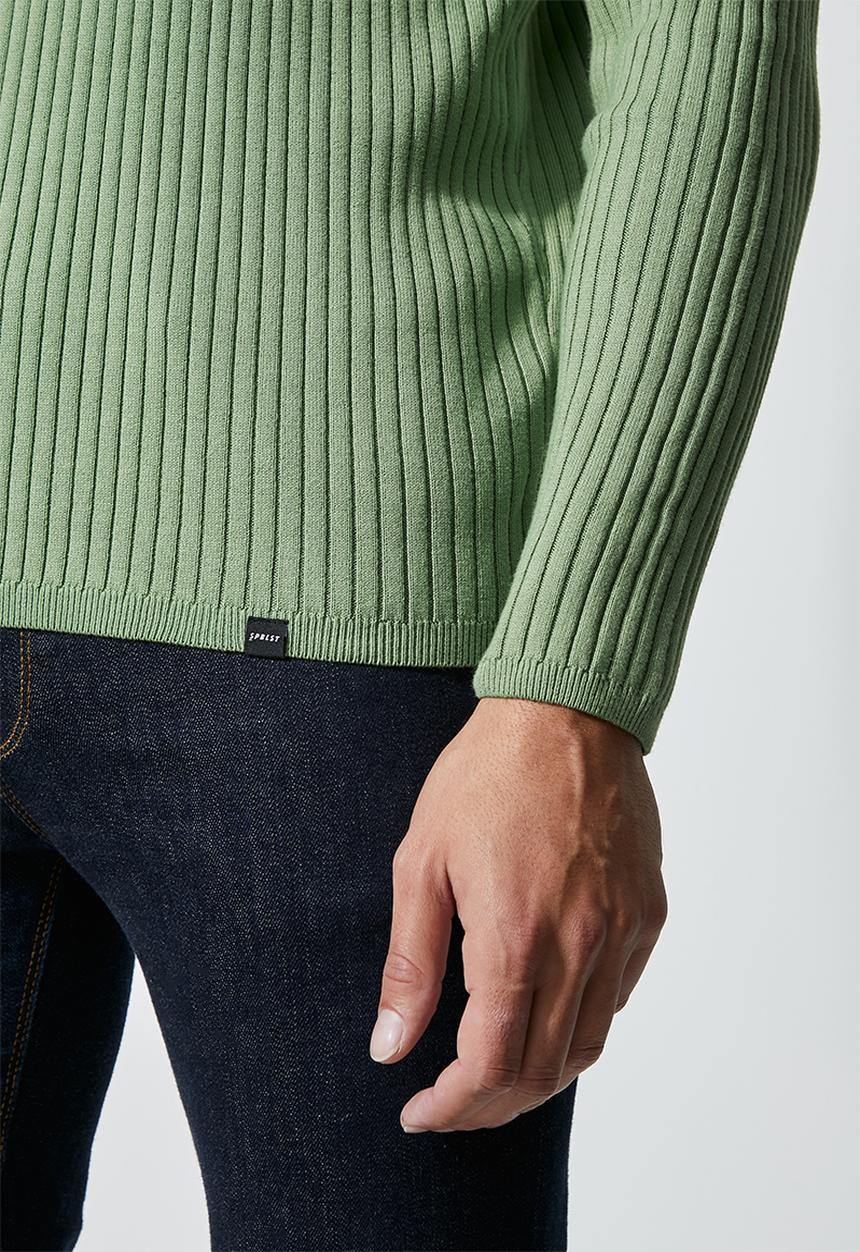 Superbalist - Slim fit ribbed crew neck knit - green
