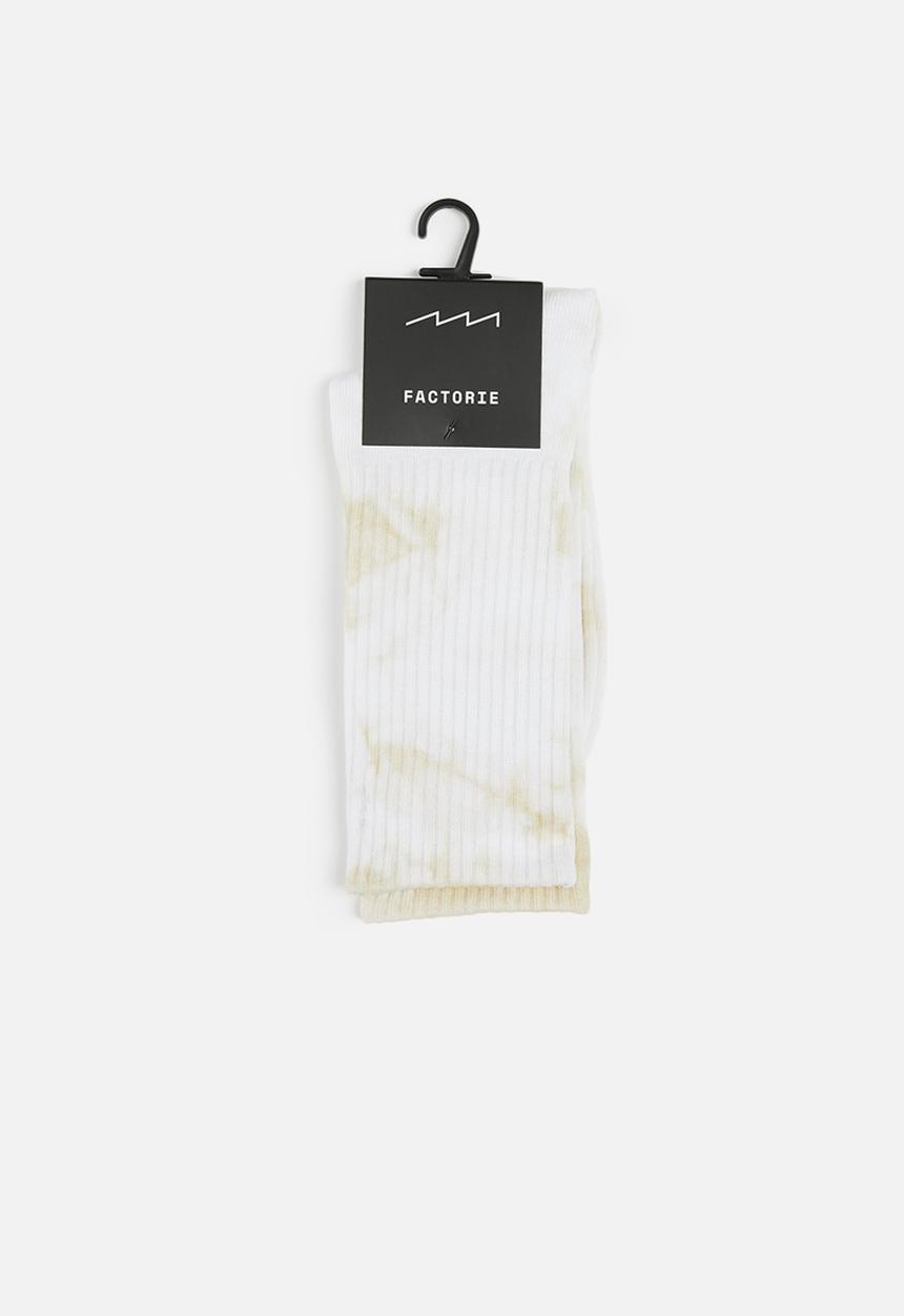 Factorie - Retro ribbed socks - white