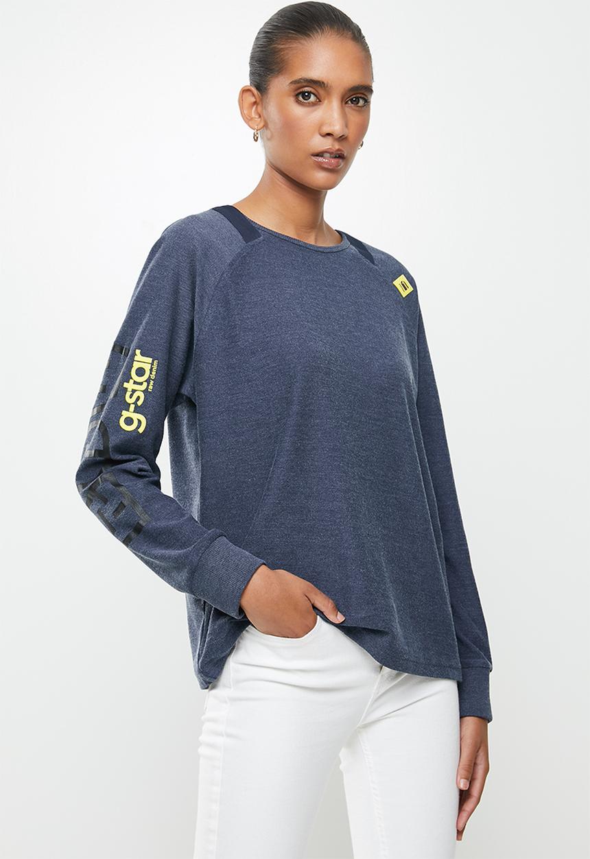 G-STAR - Sleeve print sweater - navy