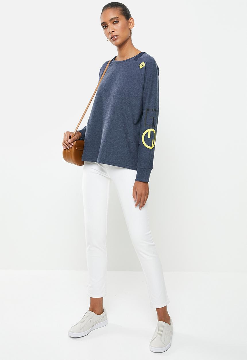 G-STAR - Sleeve print sweater - navy