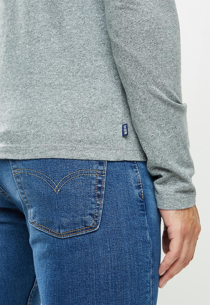 Superdry. - Ol vintage emb ls top - grey marl