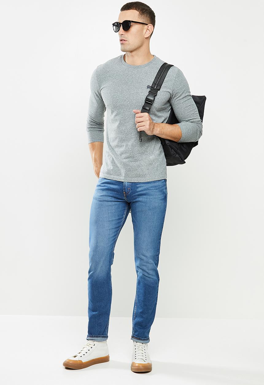 Superdry. - Ol vintage emb ls top - grey marl