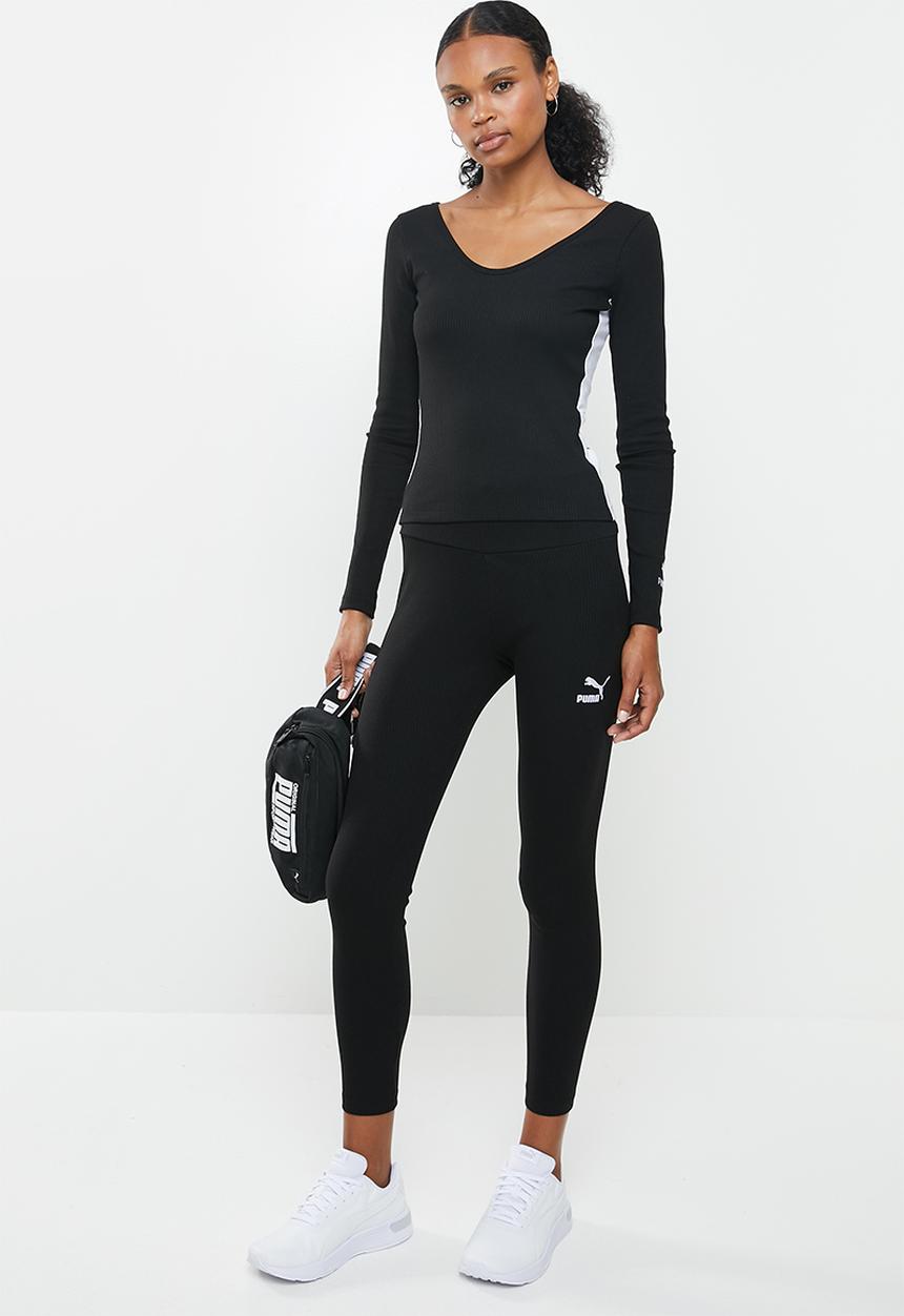 PUMA - Classic hr rib leggings - black