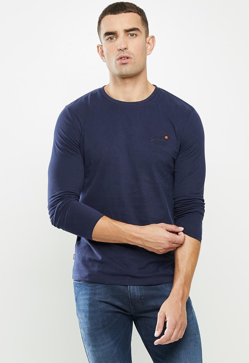 Superdry. - Ol vintage emb ls top - navy