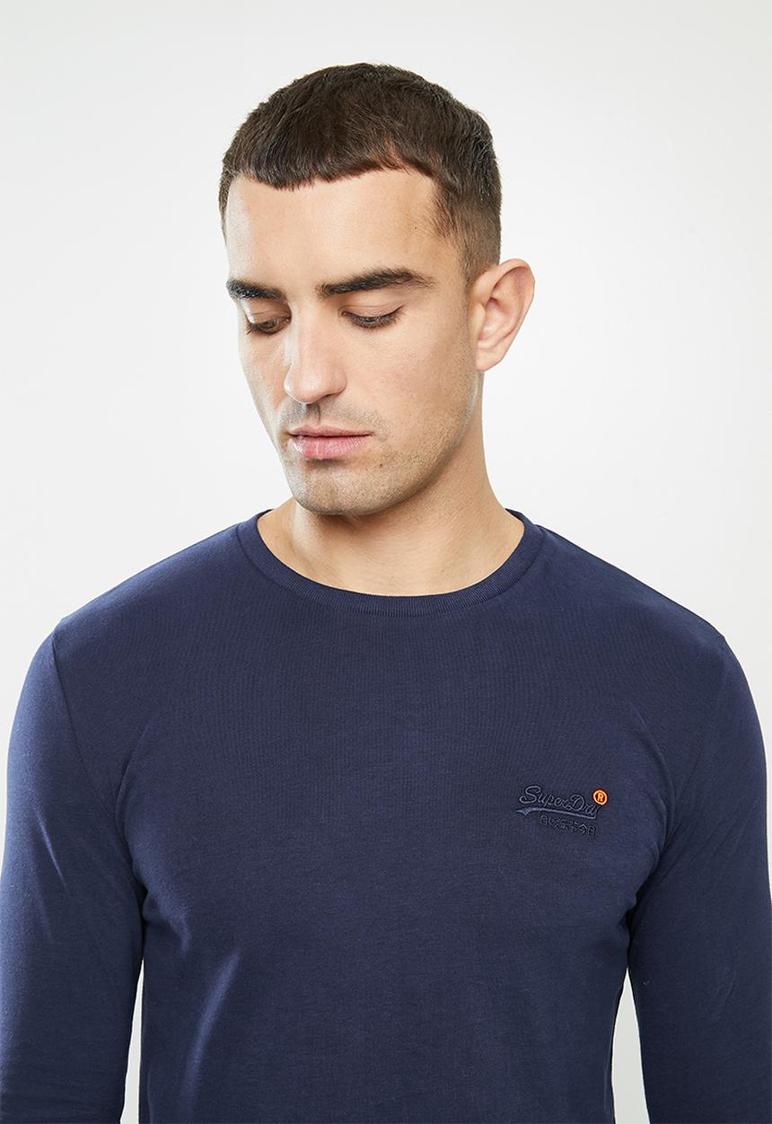 Superdry. - Ol vintage emb ls top - navy