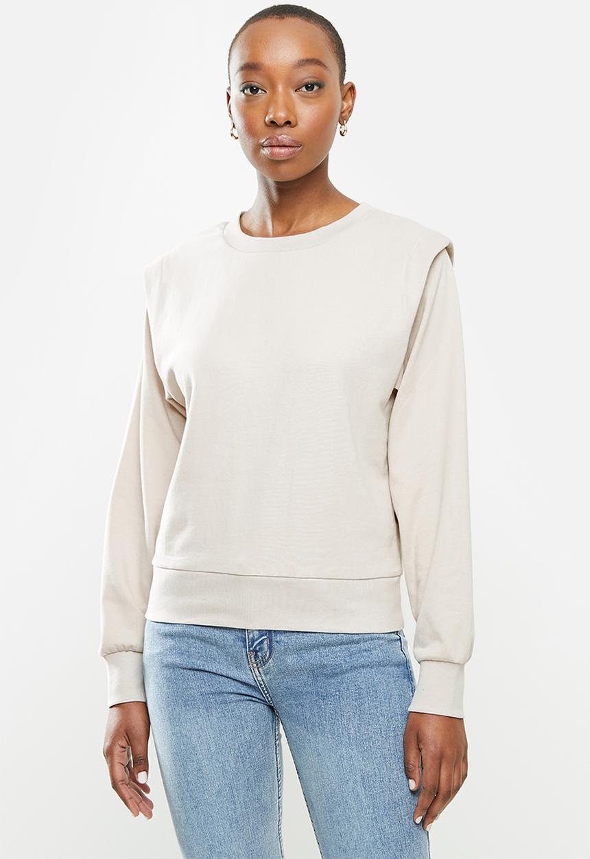 Jacqueline de Yong - Lenka ivy life long sleeve shoulder sweat - stone