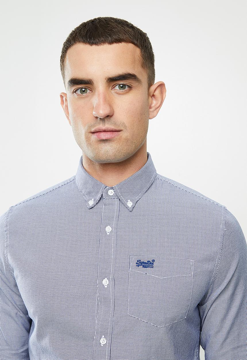 Superdry. - Classic university oxford shirt - white & navy