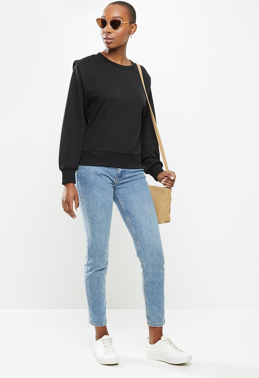 Jacqueline de Yong - Lenka ivy life long sleeve shoulder sweat - black