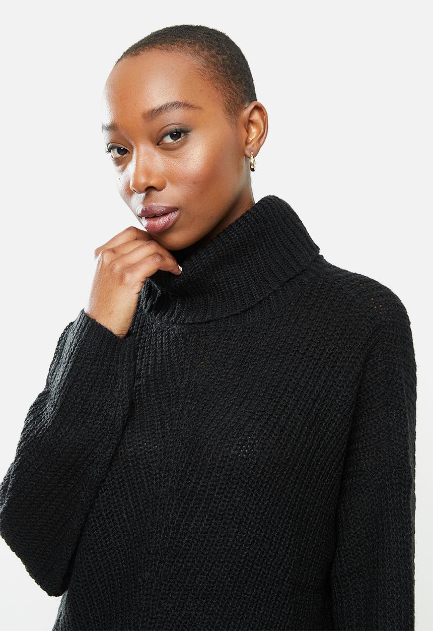 Jacqueline de Yong - Nageem Megan long sleeve roll neck pull knit - black