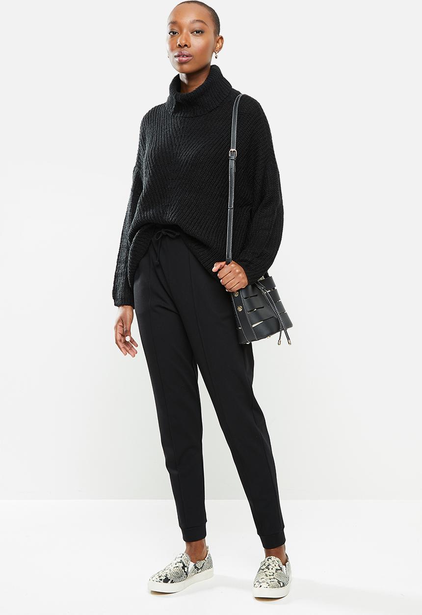 Jacqueline de Yong - Nageem Megan long sleeve roll neck pull knit - black