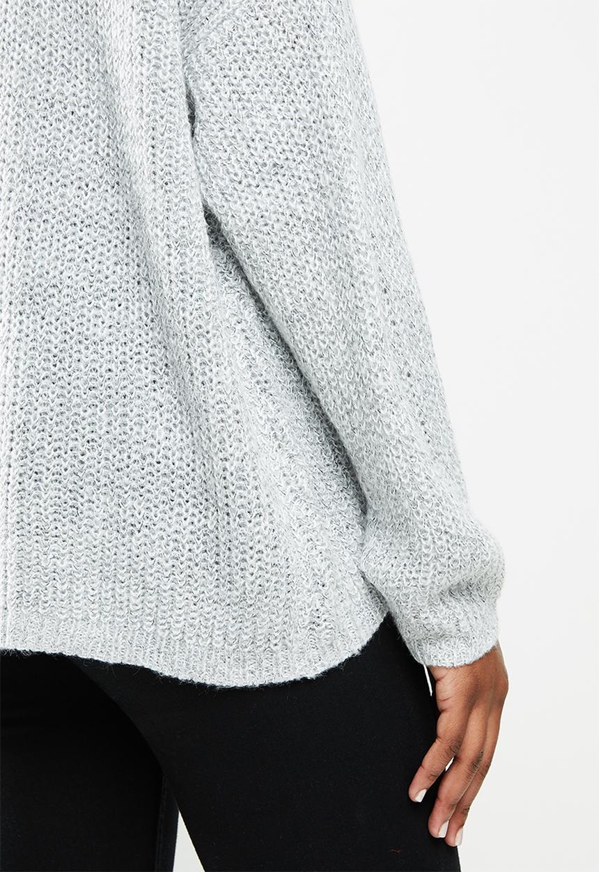 Jacqueline de Yong - Nageem Megan long sleeve roll neck pull knit - grey 