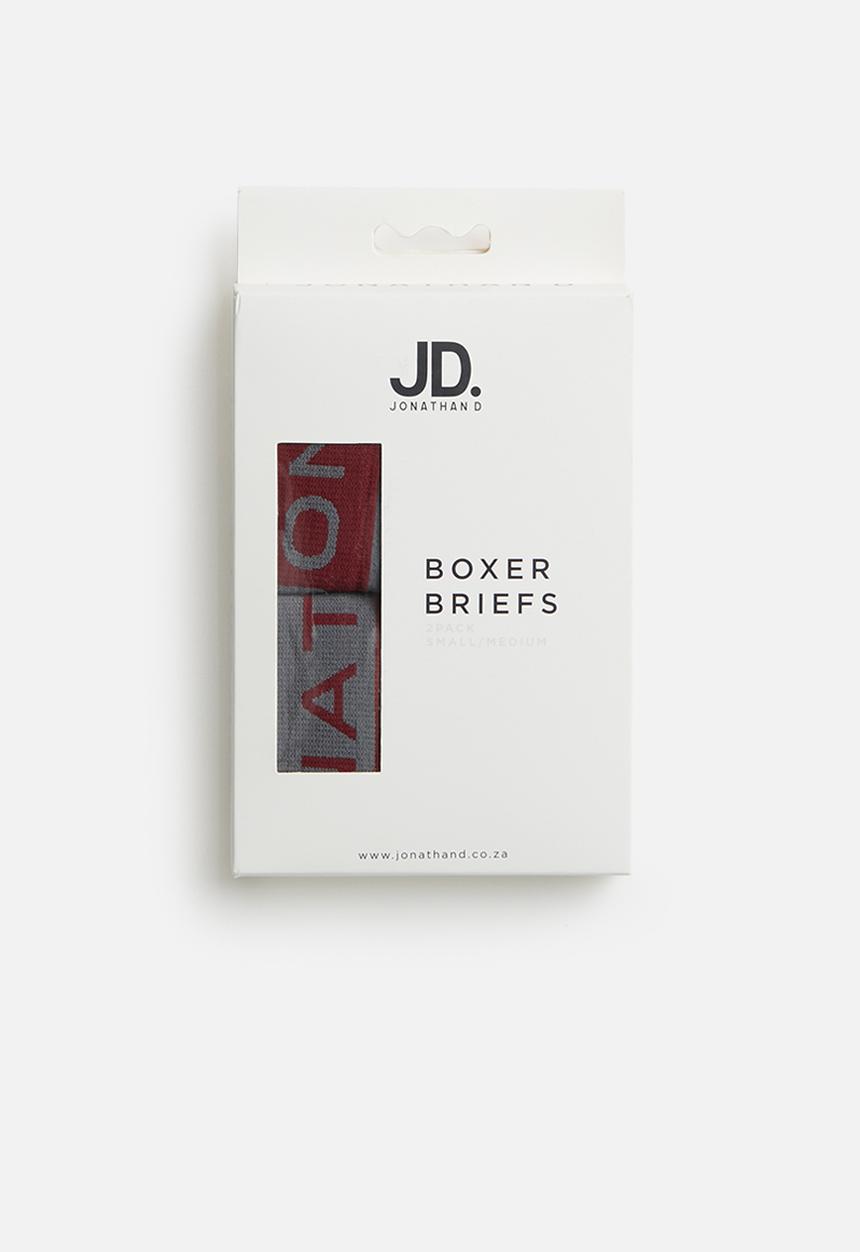 Jonathan D - Men's 2-pack seamless briefs - burgundy & grey 