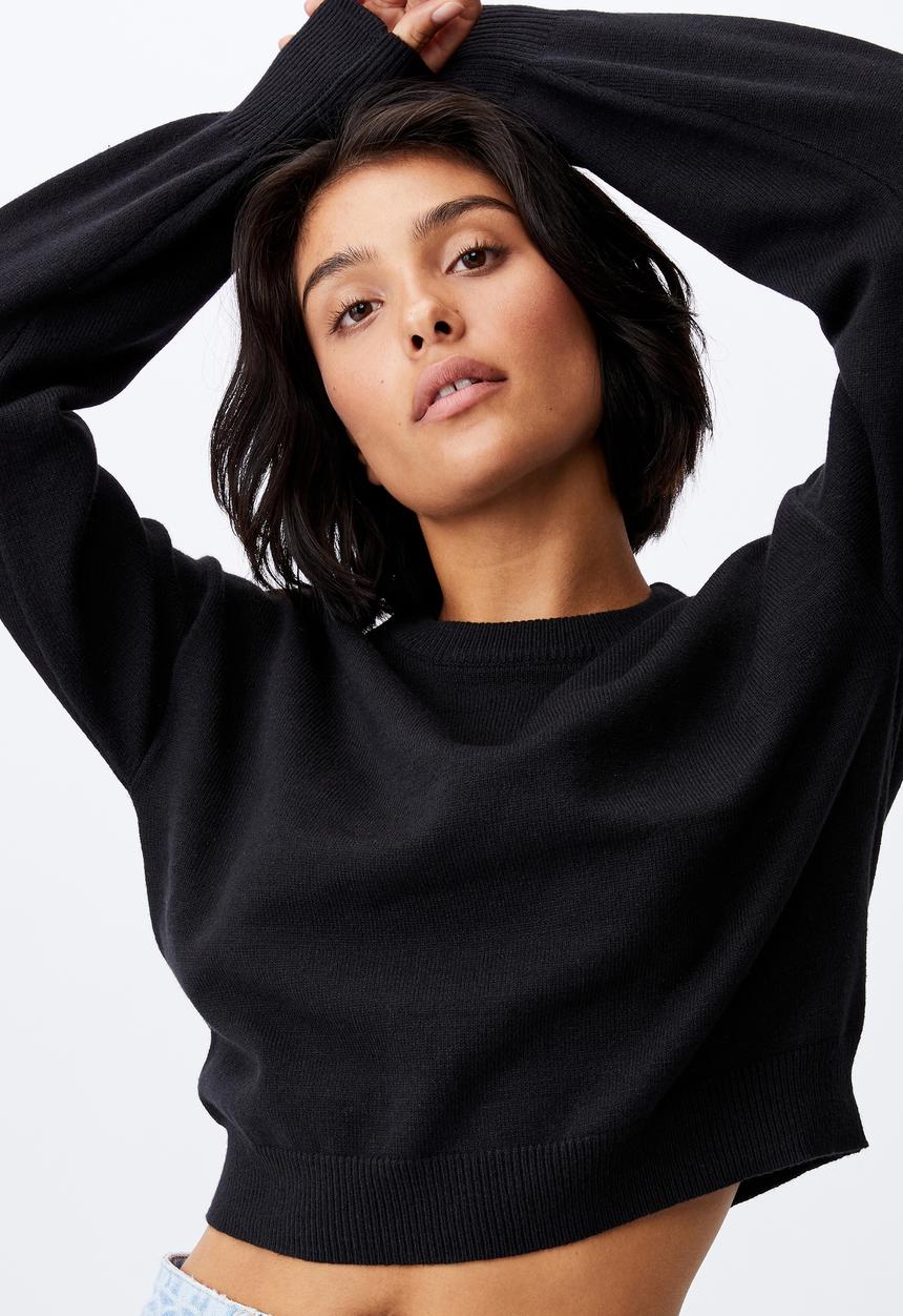 Cotton On - Ultimate crew pullover - black