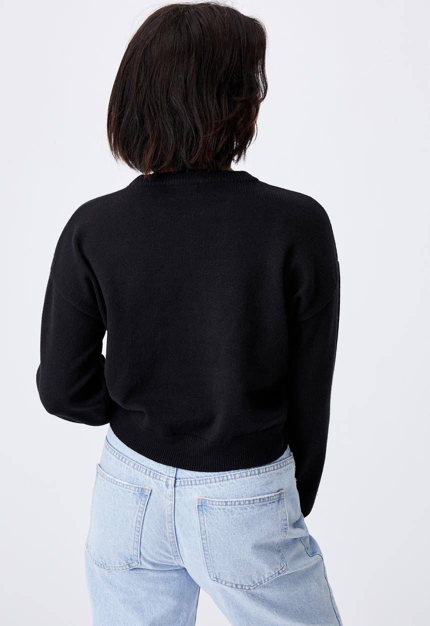 Cotton On - Ultimate crew pullover - black