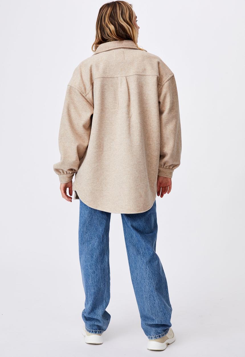 Cotton On - The shacket - oatmeal marle