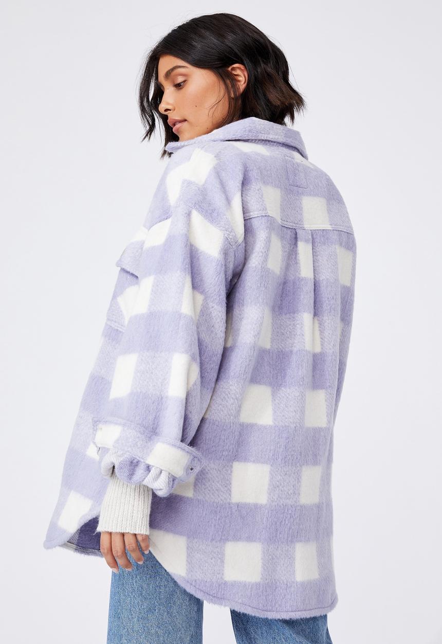 Cotton On - The shacket - lila check