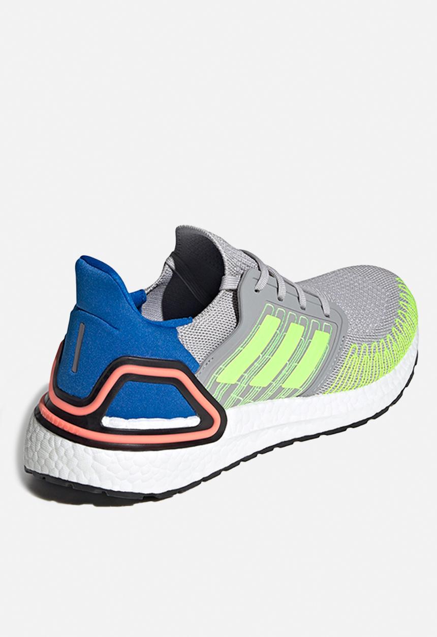 adidas Performance - Ultraboost 20 - Grey Two / Signal Green / Glow Blue