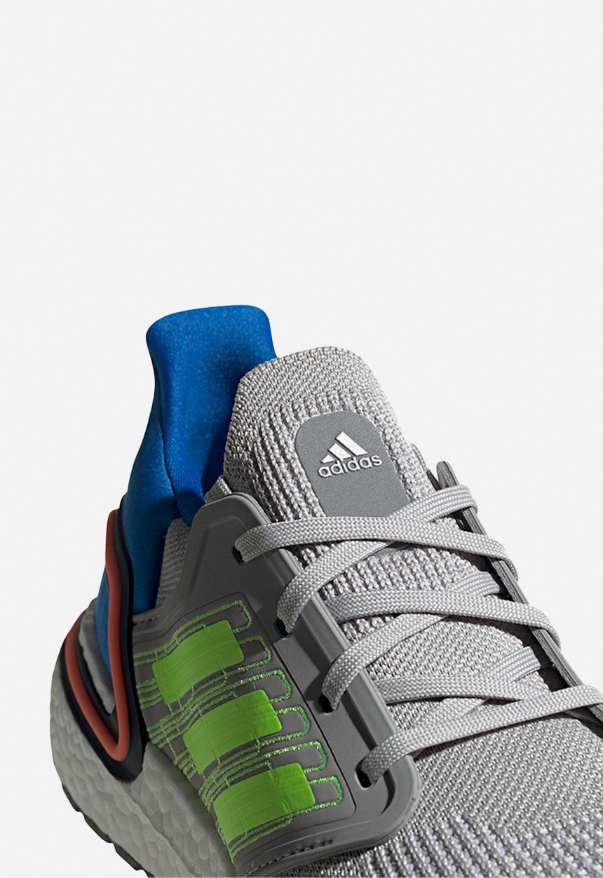 adidas Performance - Ultraboost 20 - Grey Two / Signal Green / Glow Blue