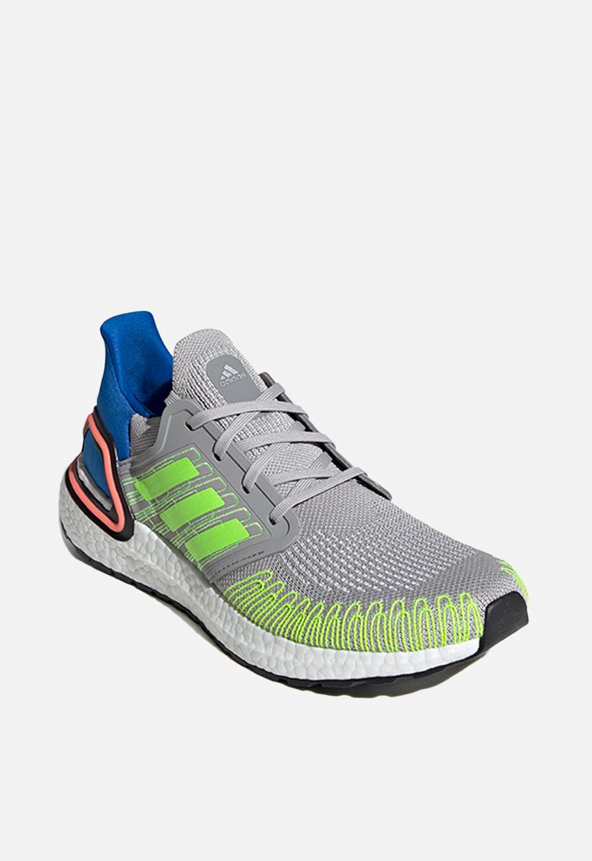 adidas Performance - Ultraboost 20 - Grey Two / Signal Green / Glow Blue