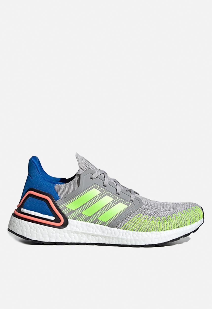adidas Performance - Ultraboost 20 - Grey Two / Signal Green / Glow Blue