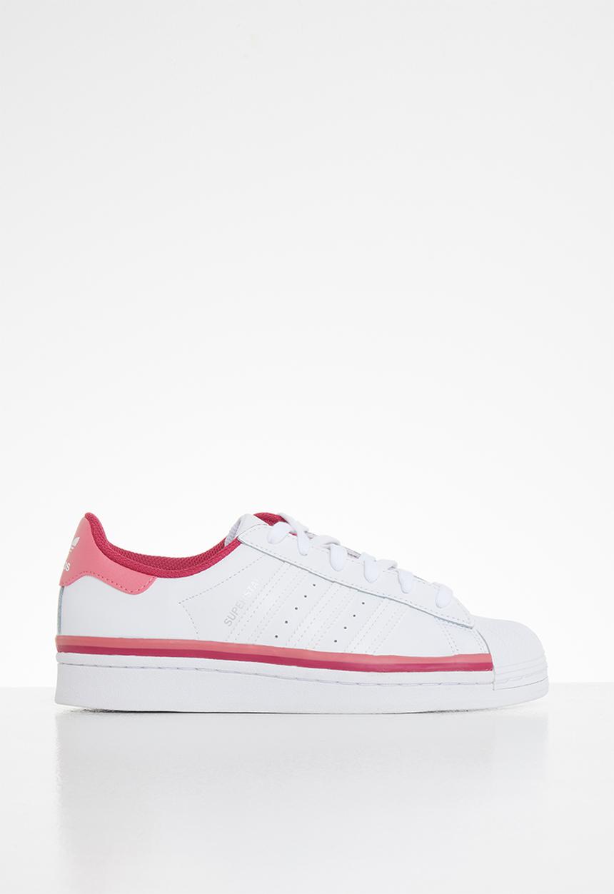 adidas Originals - Superstar j -  white & pink 