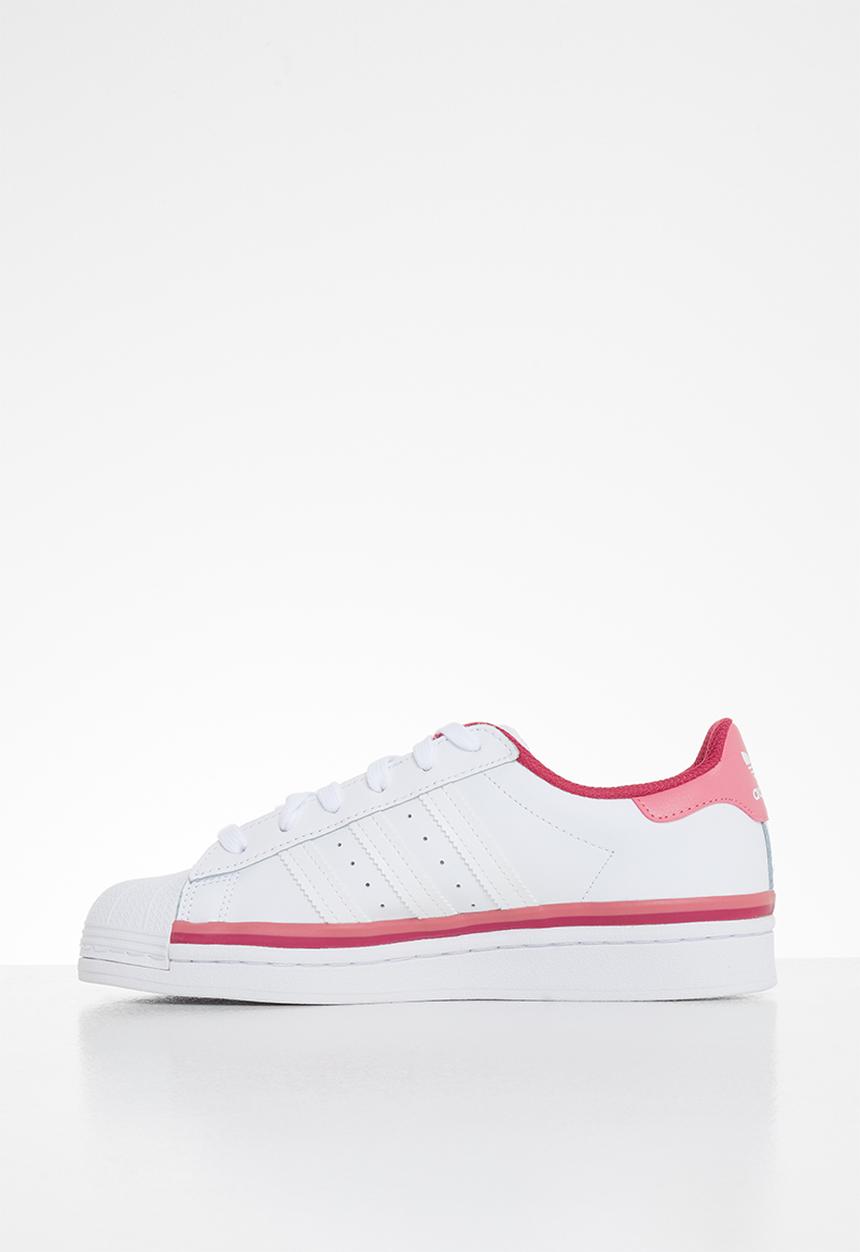 adidas Originals - Superstar j -  white & pink 