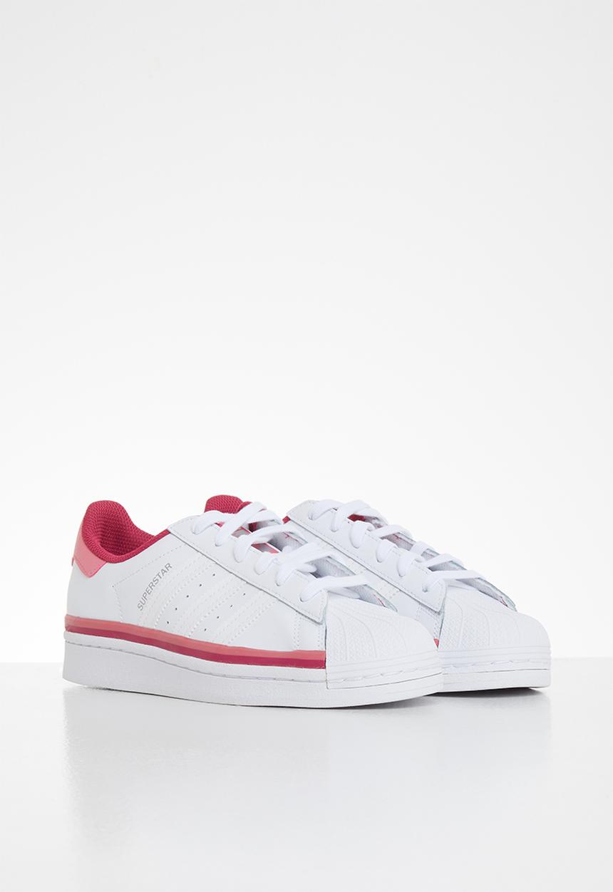 adidas Originals - Superstar j -  white & pink 