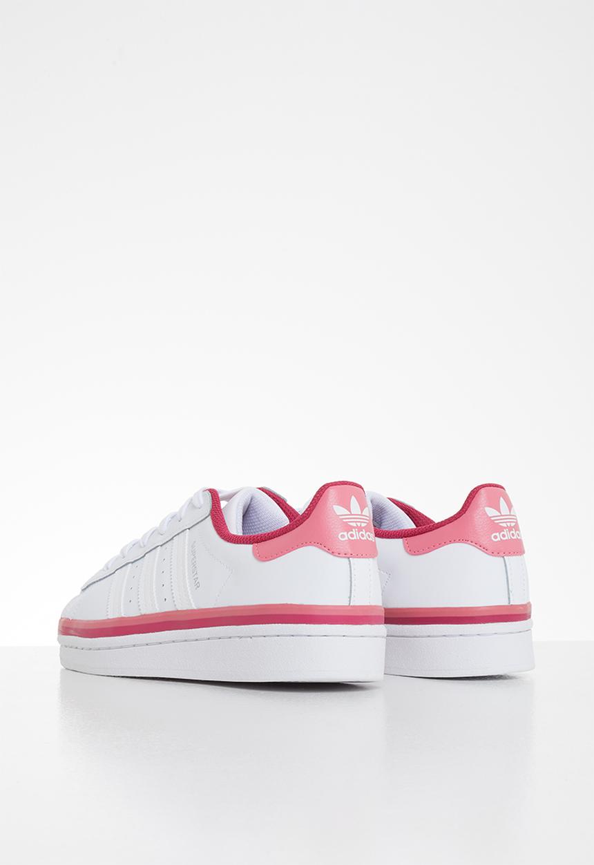 adidas Originals - Superstar j -  white & pink 