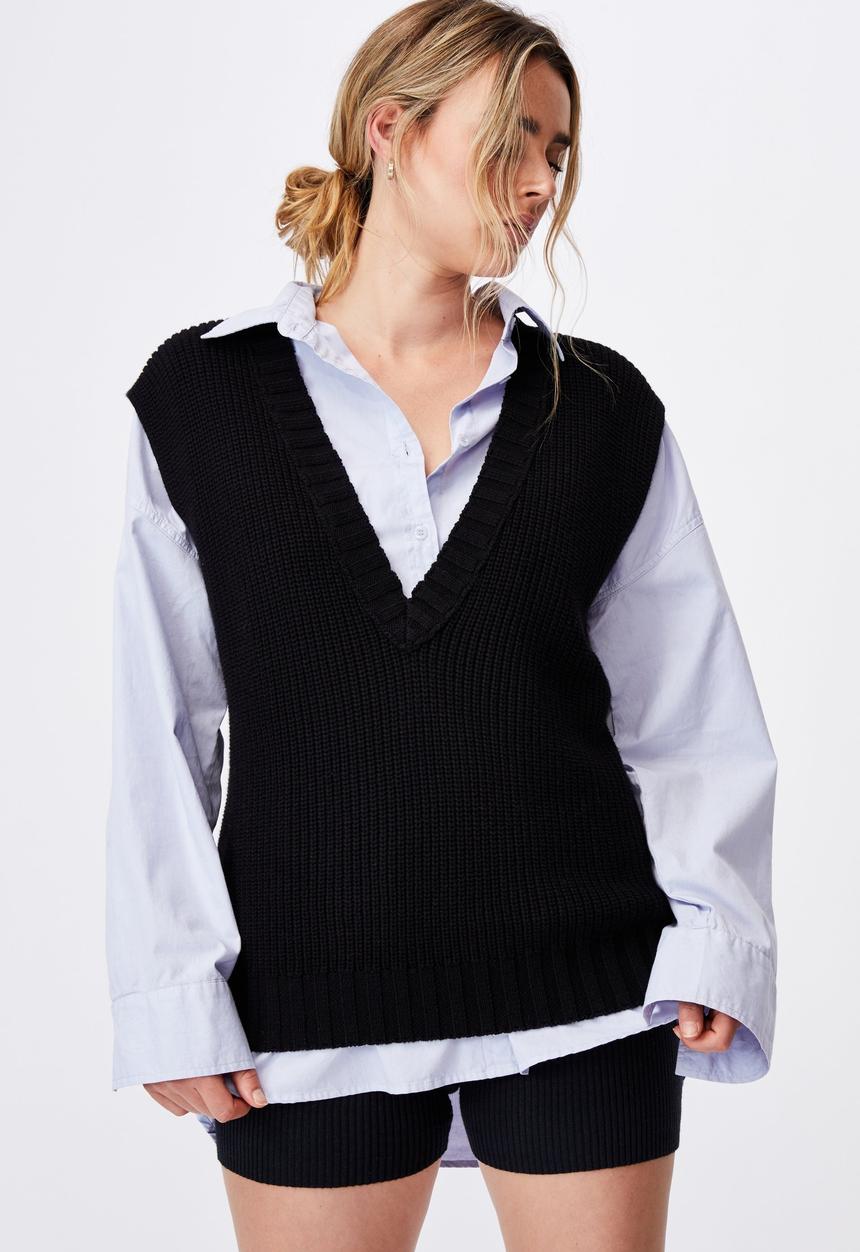 Cotton On - Cotton vest - black