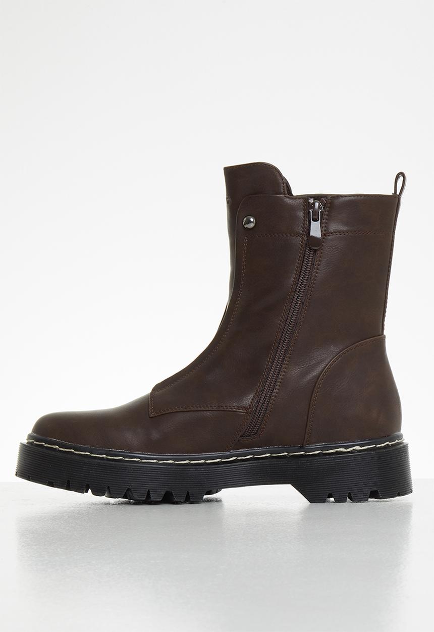 Plum - Pais chunky ankle boot - brown