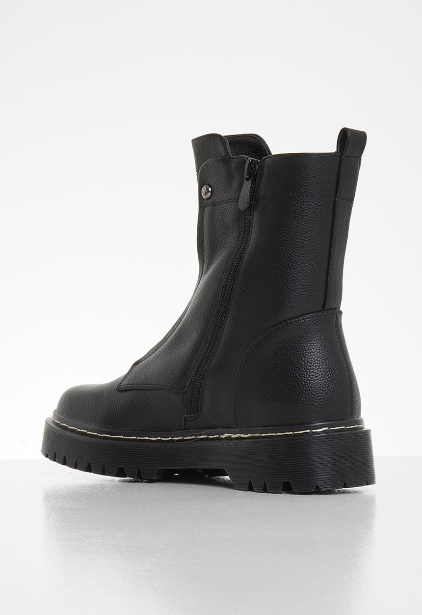Plum - Pais chunky ankle boot - black