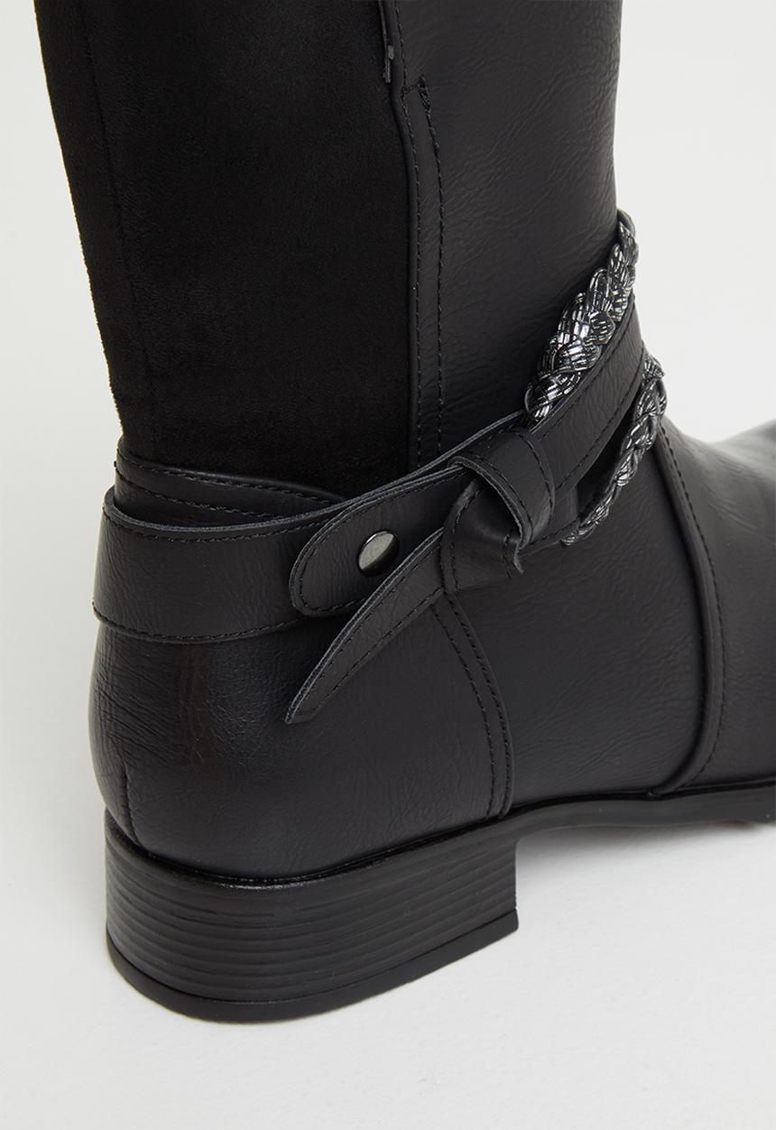 Plum - Olivi mid calf boot - black