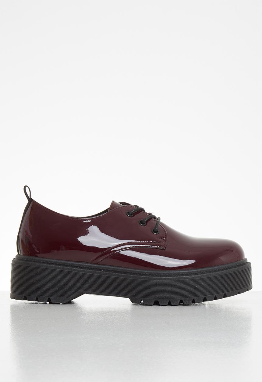 Plum - Thuli lug sole lace up shoe - burgundy