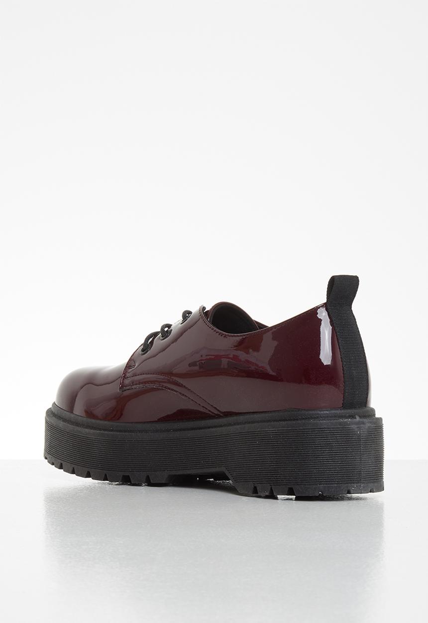 Plum - Thuli lug sole lace up shoe - burgundy