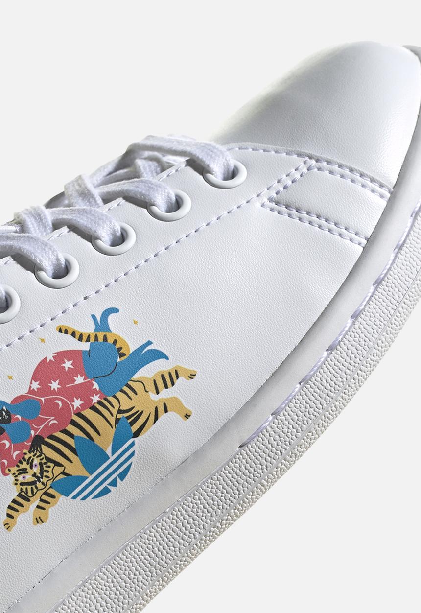 adidas Originals - Egle stan smith w - ftwr white/bright blue/clear pink