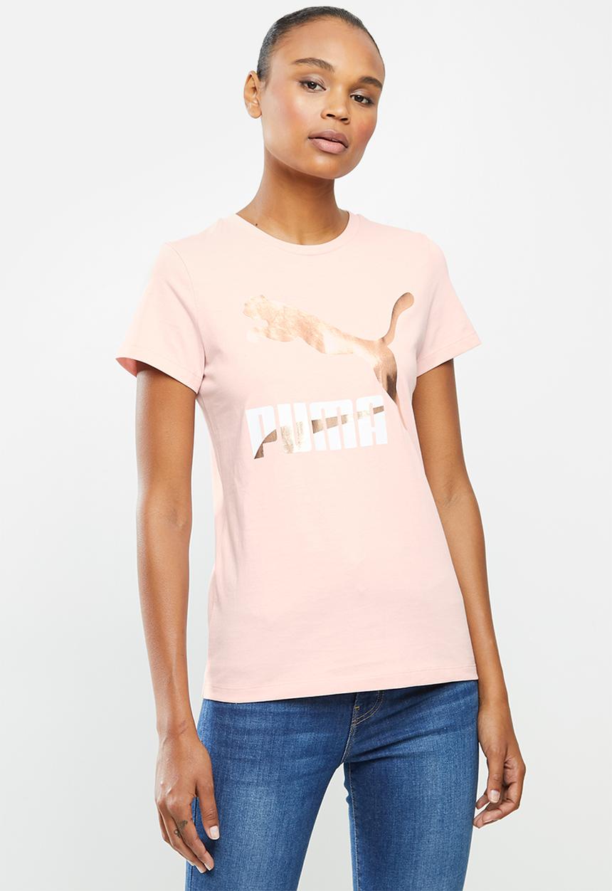 PUMA - Classic logo tee - peach 