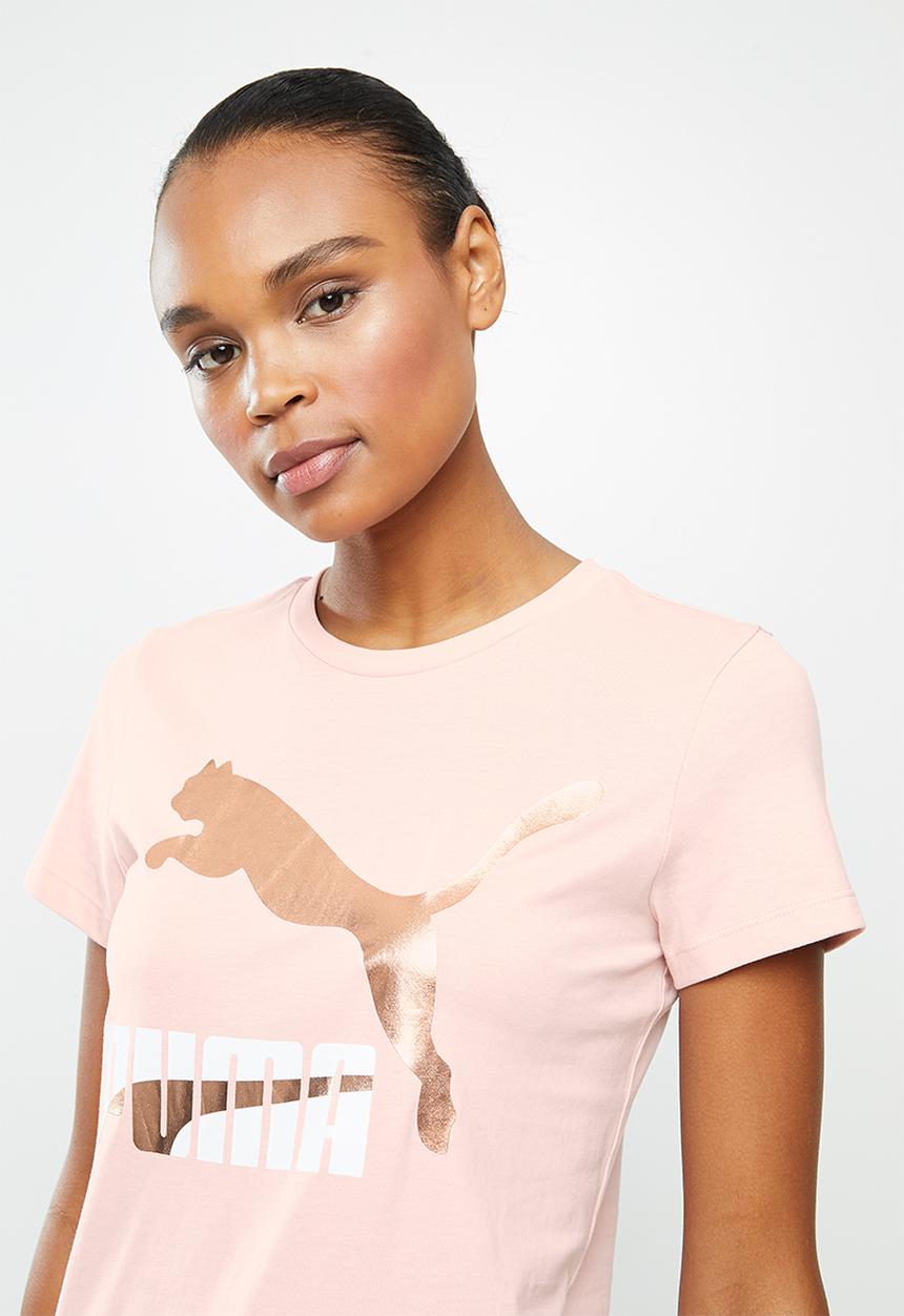 PUMA - Classic logo tee - peach 