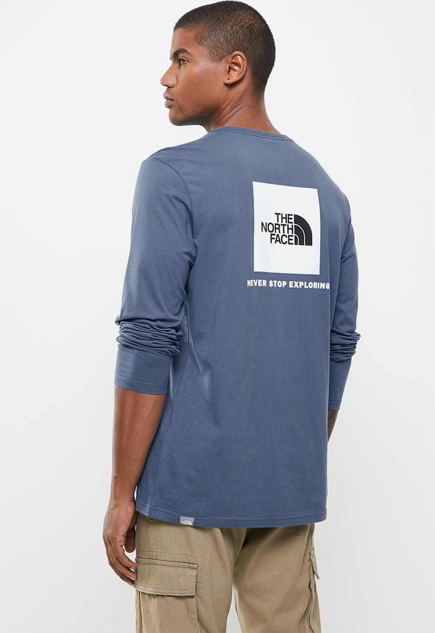 The North Face - Long sleeve red box tee - indigo