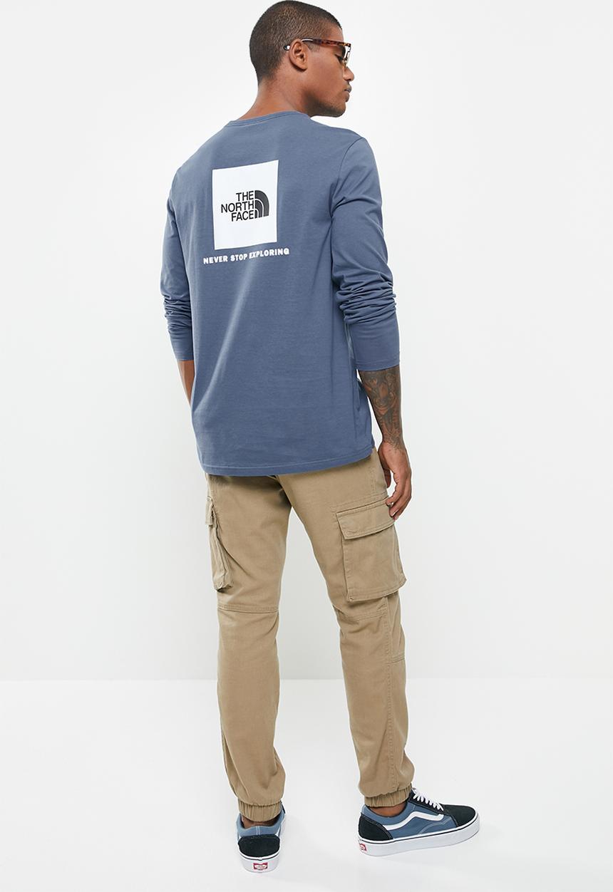 The North Face - Long sleeve red box tee - indigo