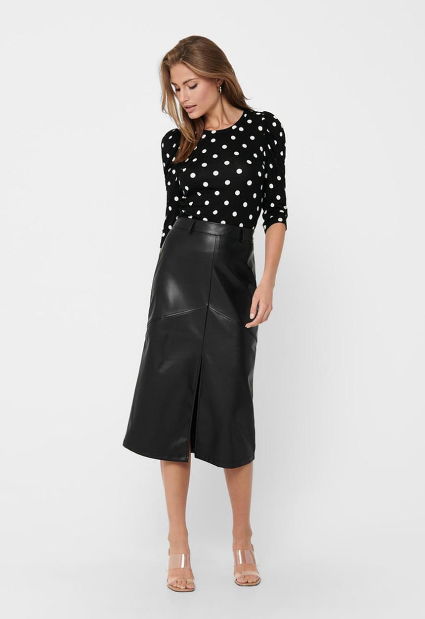 Jacqueline de Yong - Hailey dot 2/4 o-neck top - black dot