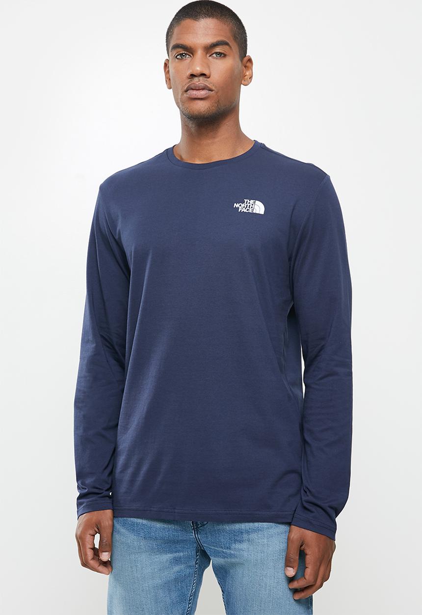 The North Face - Long sleeve red box tee - navy