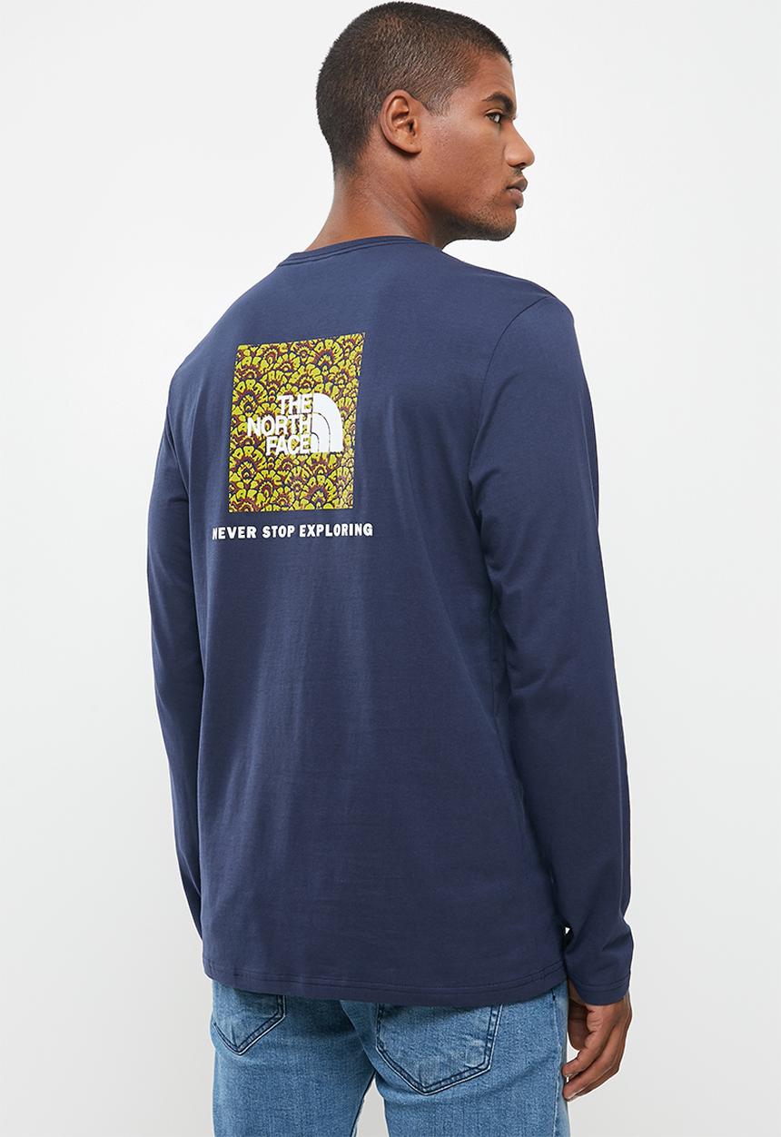 The North Face - Long sleeve red box tee - navy