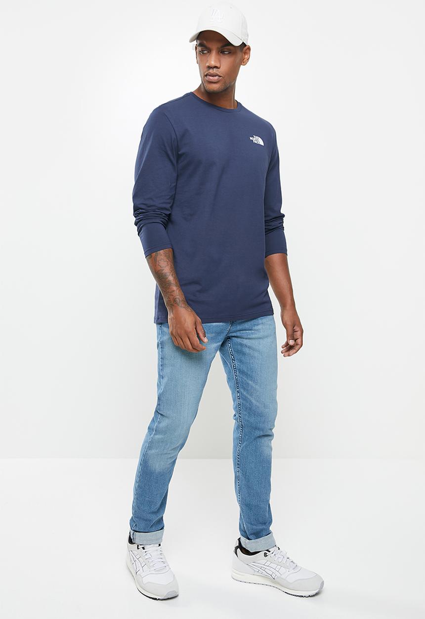 The North Face - Long sleeve red box tee - navy
